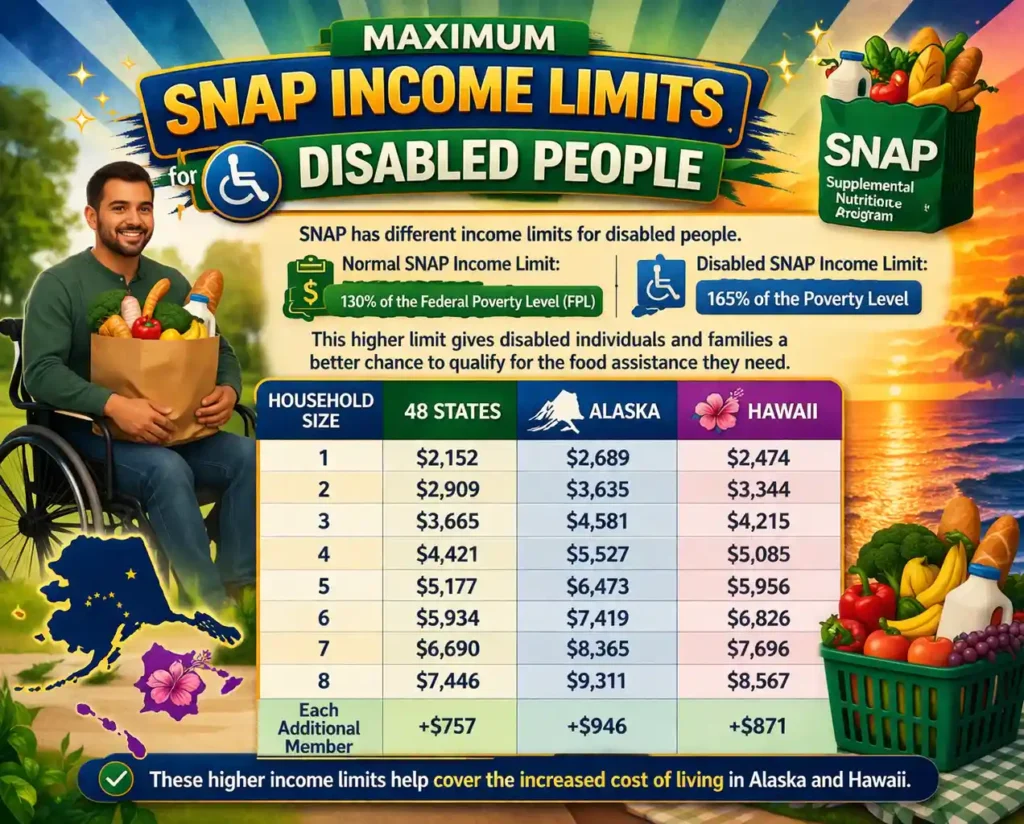 Maximum SNAP Income Limits for Disabled People
