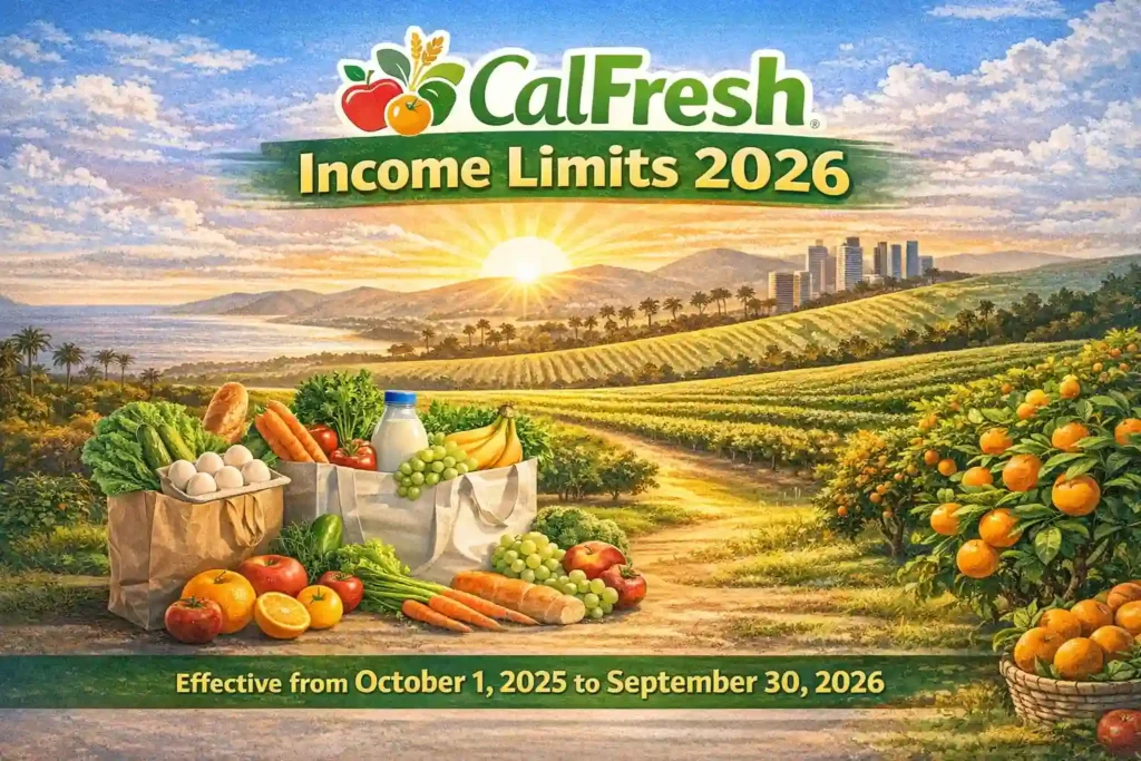 Create an image for CalFresh Income Limits 2026​Here are the maximum income limits that are effective from 10/01/2025 to 09/30/2026.