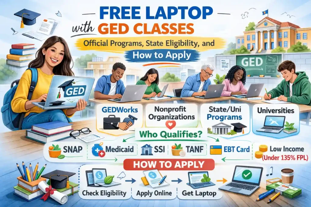 Free Laptop with GED Classes: Official Programs, State Eligibility & How to Apply
