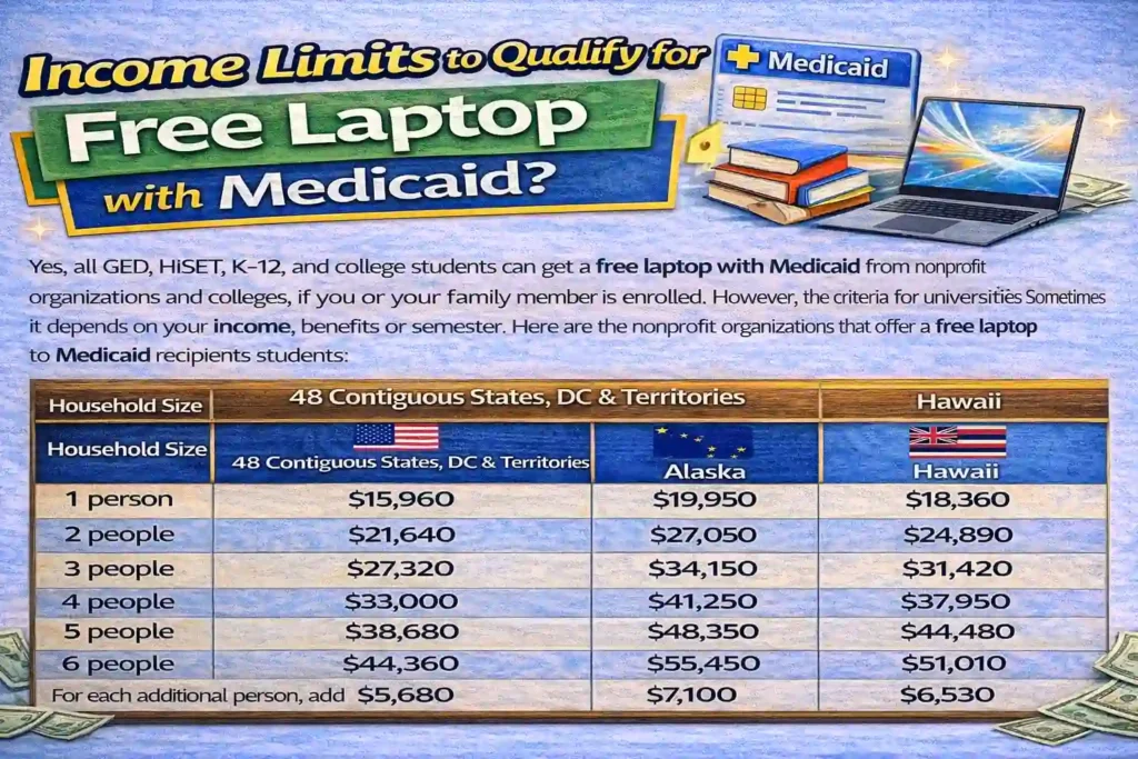 Income limits to get free laptop with medicaid