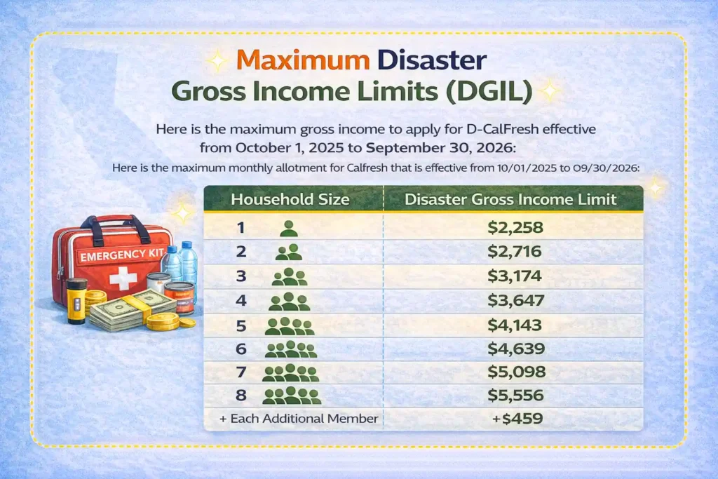 Maximum Disaster Gross Income Limits (DGIL)