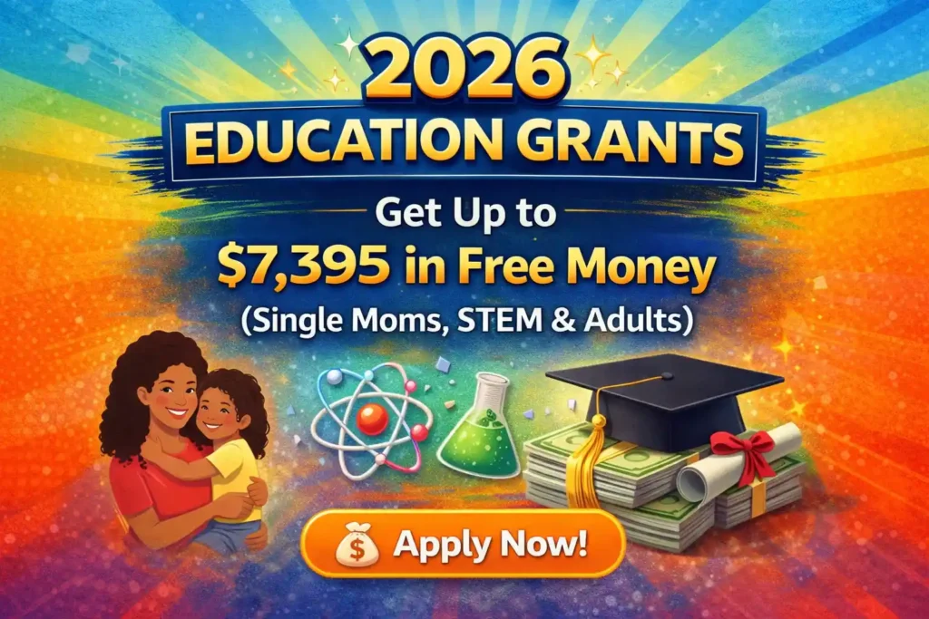 2026 Education Grants Get Up to $7,395 in Free Money (Single Moms, STEM & Adults)