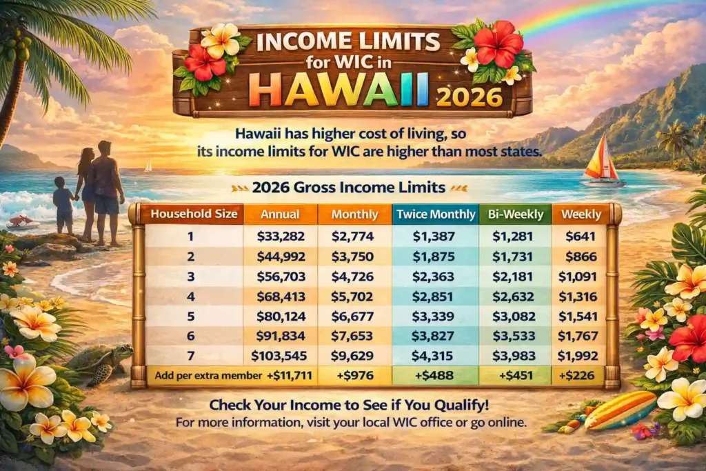 Highest Income Limits for WIC in Hawaii