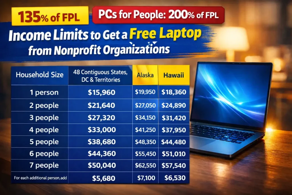 Income Limits to Get a Free Laptop from Nonprofit Organizations