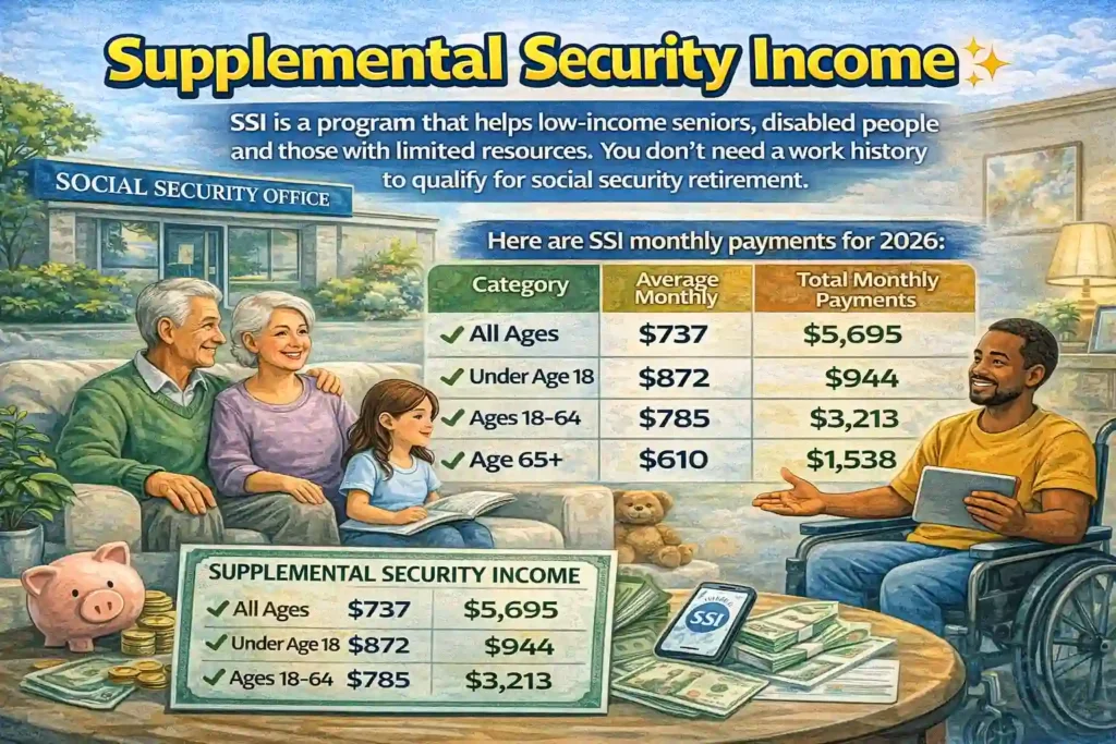 SSI monthly payments for 2026