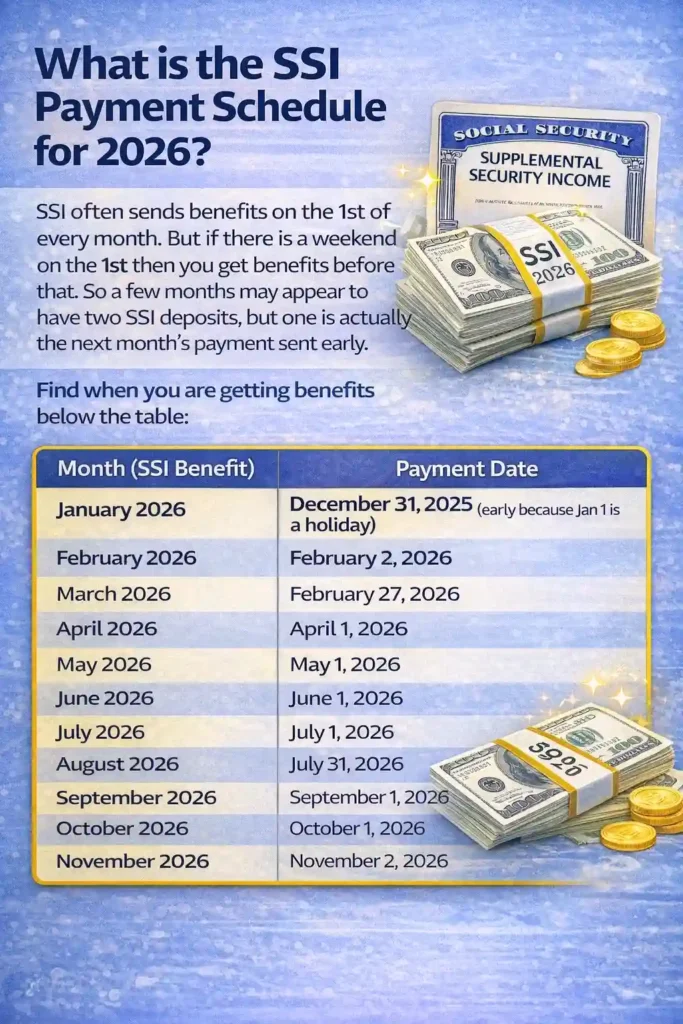 What is the SSI Payment Schedule for 2026