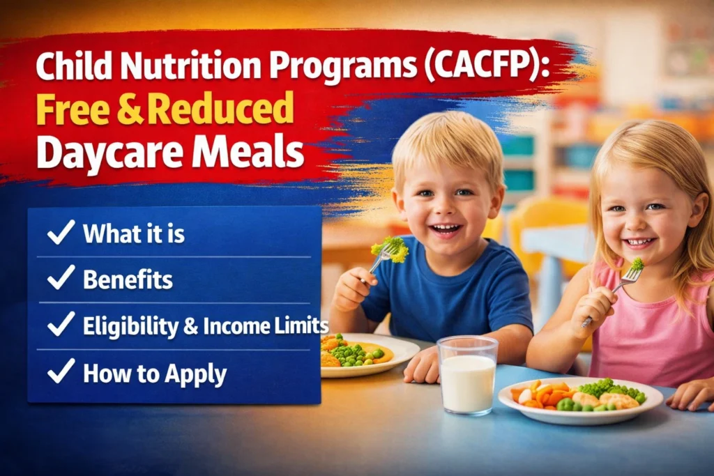 Child Nutrition Programs (CACFP): Free & Reduced Daycare Meals, What it is, Benefits, Eligibility, Income Limits & How to Apply
