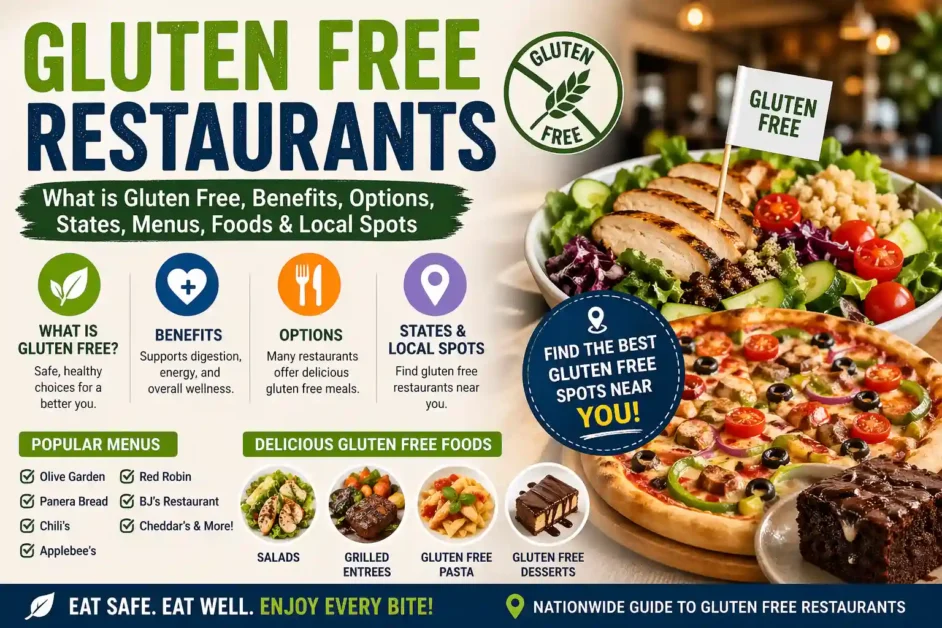 Gluten Free Restaurants: What is Gluten Free, Benefits, Options, States, Menus, Foods & Local Spots 