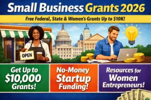 Small Business Grants 2026: Free Federal, State & Women’s Grants Up to $10K + No-Money Startup Funding – How to Apply 