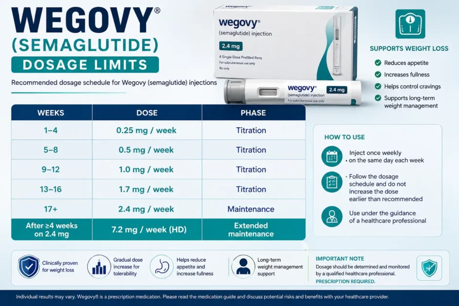 Wegovy (Semaglutide) Dosage Limits